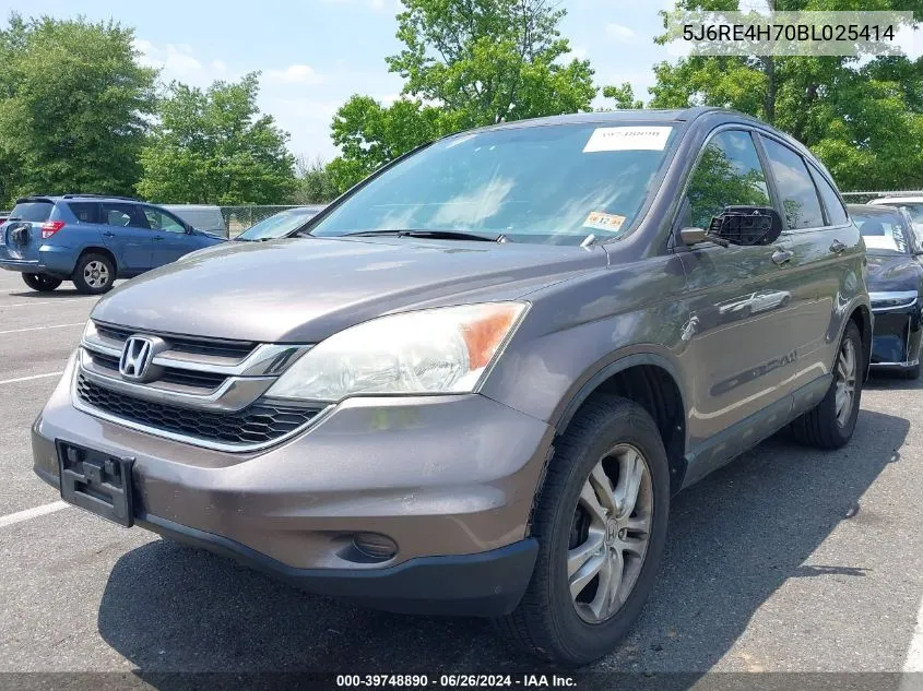 2011 Honda Cr-V Ex-L VIN: 5J6RE4H70BL025414 Lot: 39748890