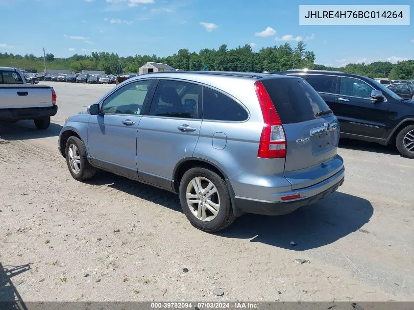 2011 Honda Cr-V Ex-L VIN: JHLRE4H76BC014264 Lot: 39782094