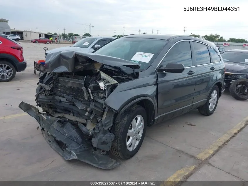 2011 Honda Cr-V Se VIN: 5J6RE3H49BL044351 Lot: 39827537