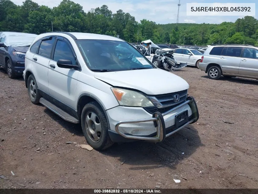 2011 Honda Cr-V Lx VIN: 5J6RE4H3XBL045392 Lot: 39852832