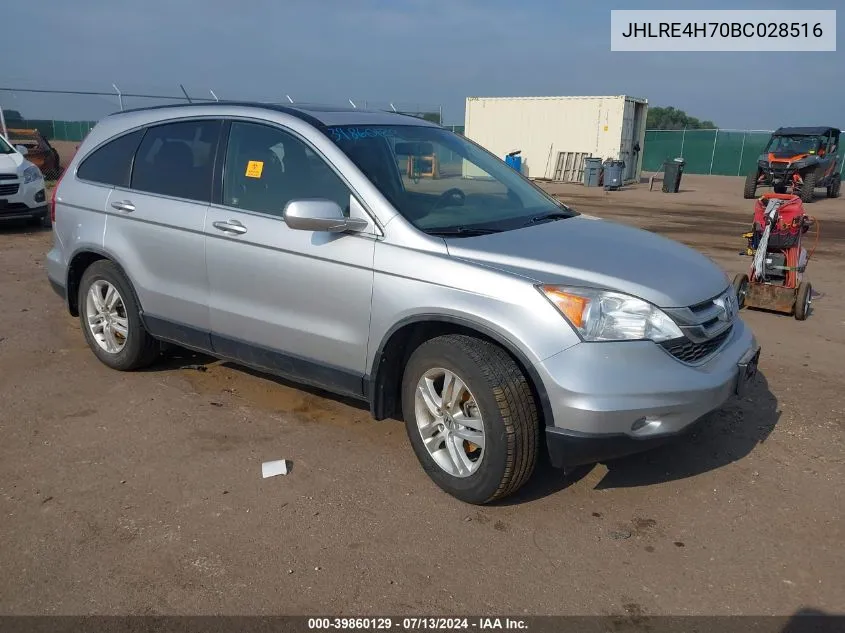 2011 Honda Cr-V Ex-L VIN: JHLRE4H70BC028516 Lot: 39860129