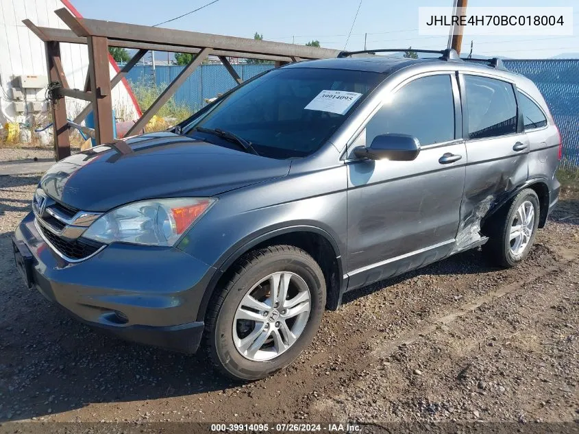 2011 Honda Cr-V Ex-L VIN: JHLRE4H70BC018004 Lot: 39914095