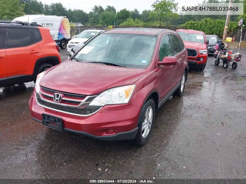 2011 Honda Cr-V Ex-L VIN: 5J6RE4H78BL033468 Lot: 39933444