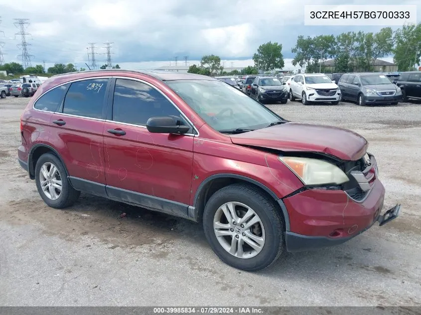 2011 Honda Cr-V Ex VIN: 3CZRE4H57BG700333 Lot: 39985834