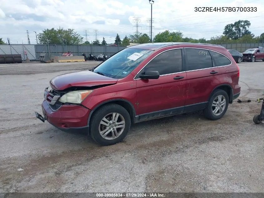 2011 Honda Cr-V Ex VIN: 3CZRE4H57BG700333 Lot: 39985834