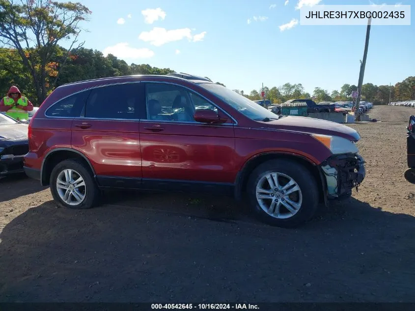 2011 Honda Cr-V Ex-L VIN: JHLRE3H7XBC002435 Lot: 40542645