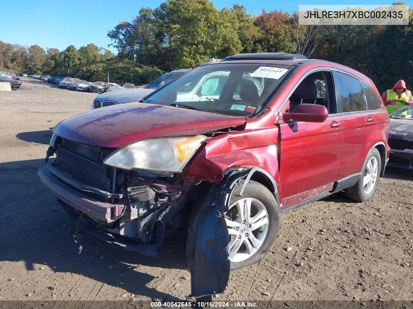 2011 Honda Cr-V Ex-L VIN: JHLRE3H7XBC002435 Lot: 40542645