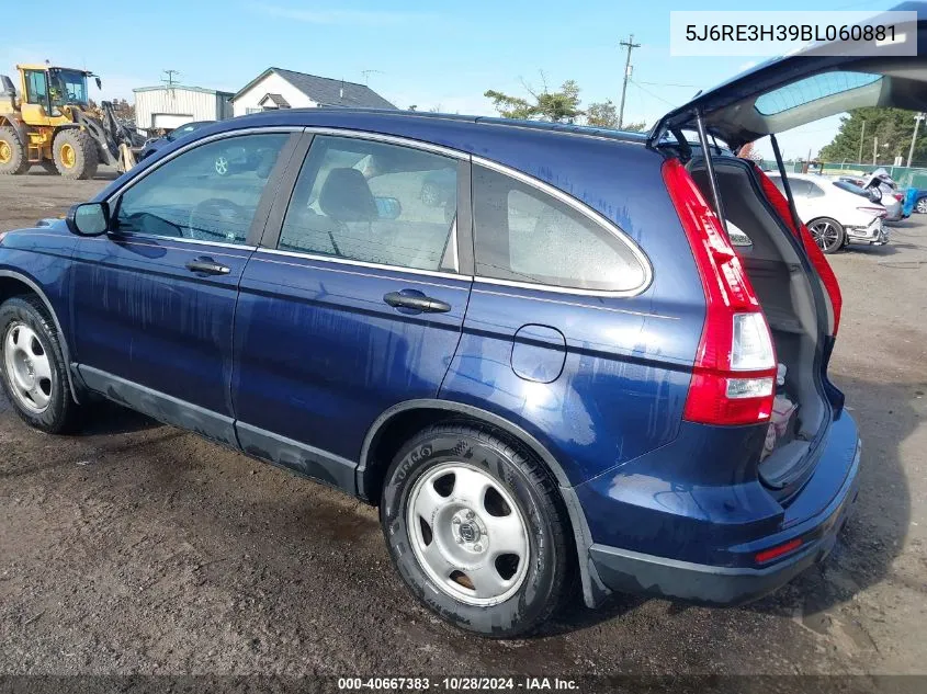 2011 Honda Cr-V Lx VIN: 5J6RE3H39BL060881 Lot: 40667383