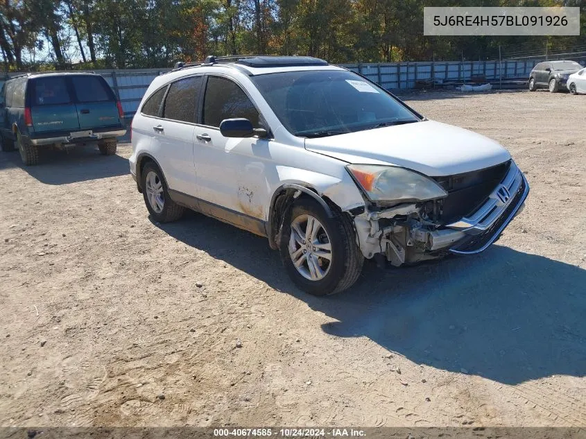 2011 Honda Cr-V Ex VIN: 5J6RE4H57BL091926 Lot: 40674585