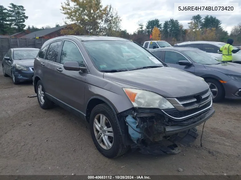 2011 Honda Cr-V Ex-L VIN: 5J6RE4H74BL073420 Lot: 40683112