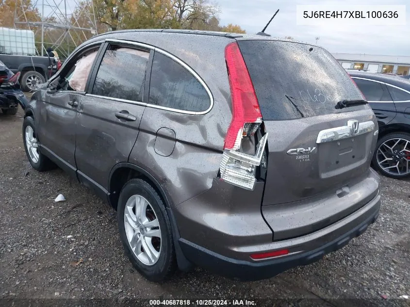 2011 Honda Cr-V Ex-L VIN: 5J6RE4H7XBL100636 Lot: 40687818