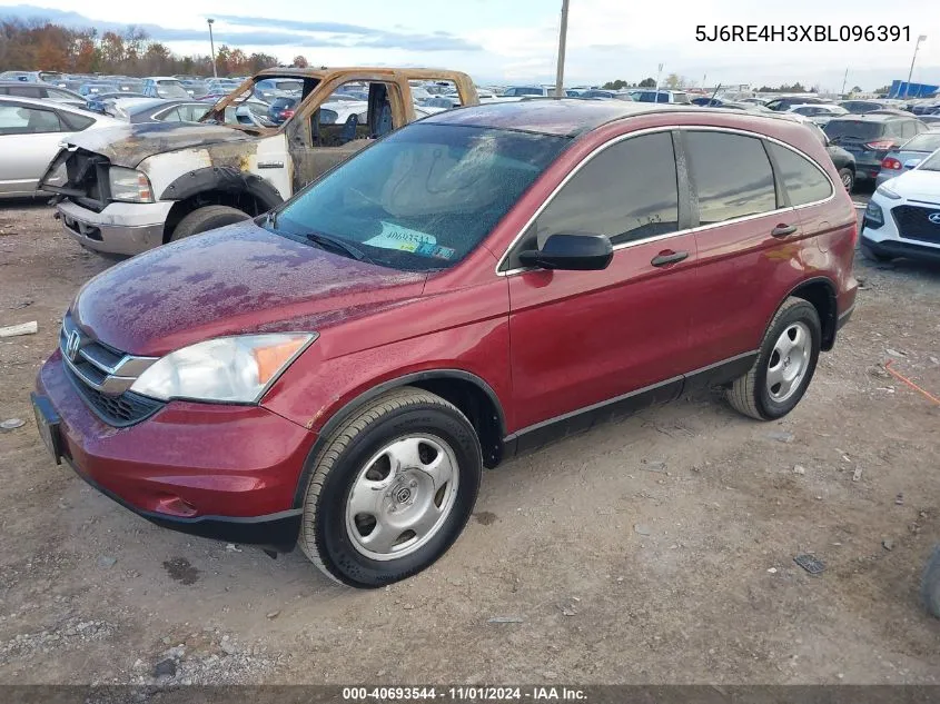 2011 Honda Cr-V Lx VIN: 5J6RE4H3XBL096391 Lot: 40693544