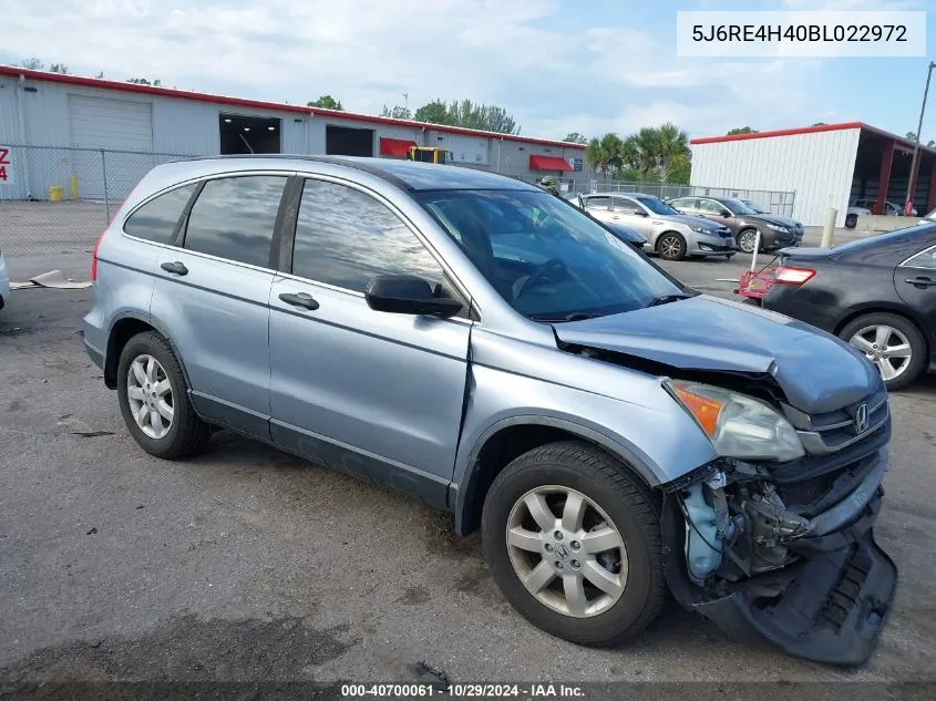 2011 Honda Cr-V Se VIN: 5J6RE4H40BL022972 Lot: 40700061