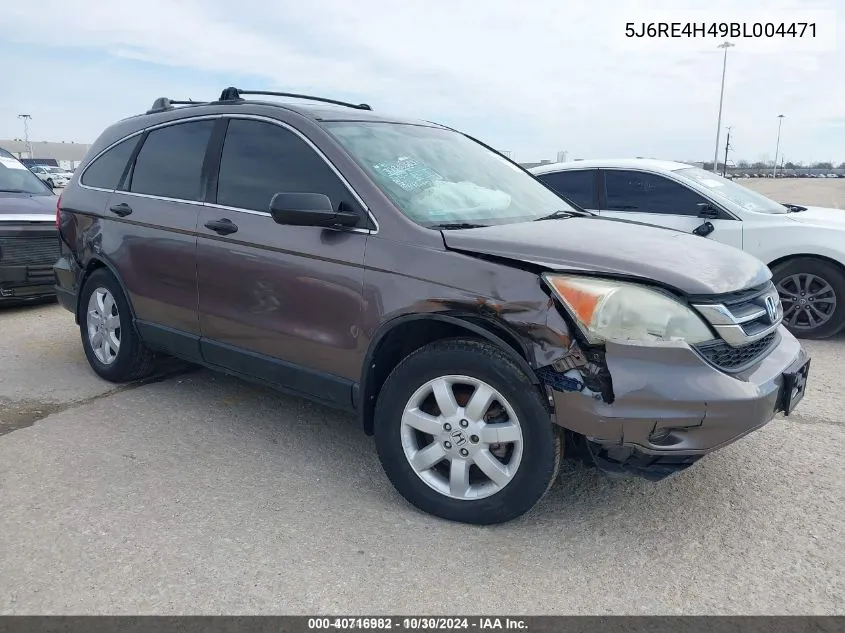 2011 Honda Cr-V Se VIN: 5J6RE4H49BL004471 Lot: 40716982