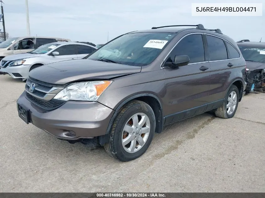 2011 Honda Cr-V Se VIN: 5J6RE4H49BL004471 Lot: 40716982