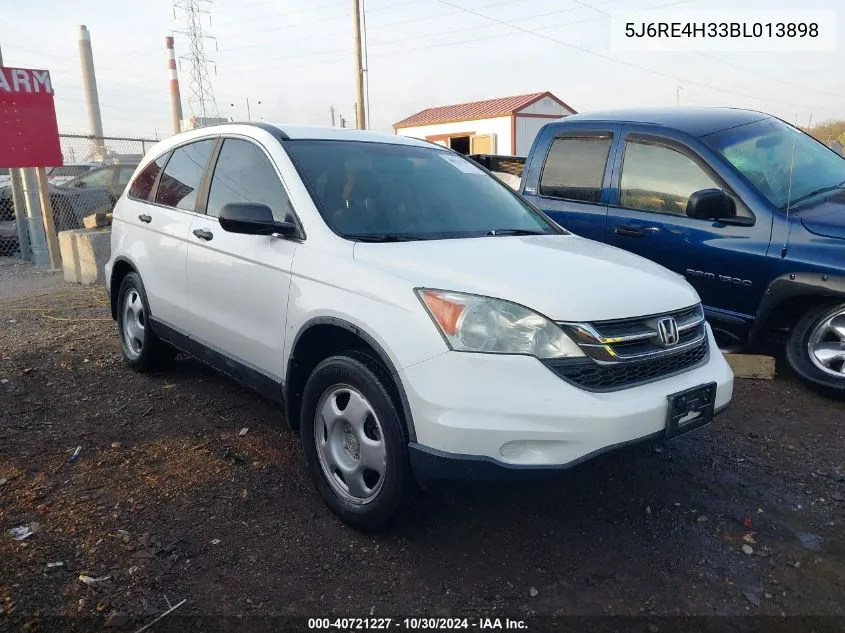 2011 Honda Cr-V Lx VIN: 5J6RE4H33BL013898 Lot: 40721227