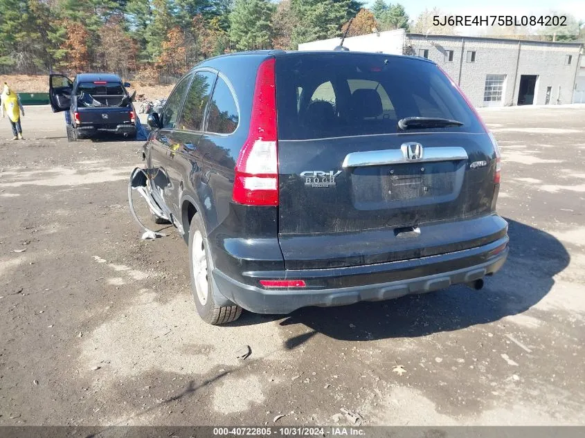 2011 Honda Cr-V Ex-L VIN: 5J6RE4H75BL084202 Lot: 40722805