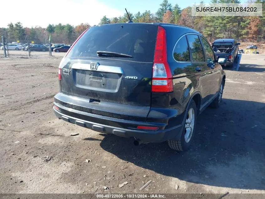 2011 Honda Cr-V Ex-L VIN: 5J6RE4H75BL084202 Lot: 40722805