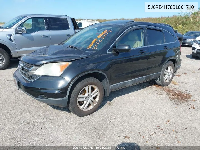 2011 Honda Cr-V Ex-L VIN: 5J6RE4H78BL061710 Lot: 40723075