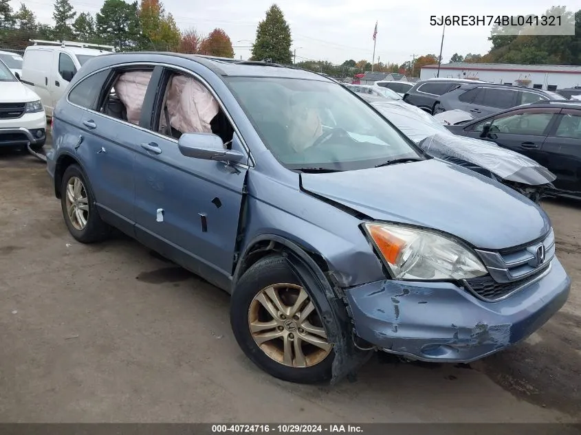 2011 Honda Cr-V Ex-L VIN: 5J6RE3H74BL041321 Lot: 40724716