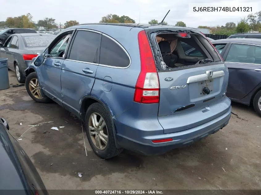 2011 Honda Cr-V Ex-L VIN: 5J6RE3H74BL041321 Lot: 40724716