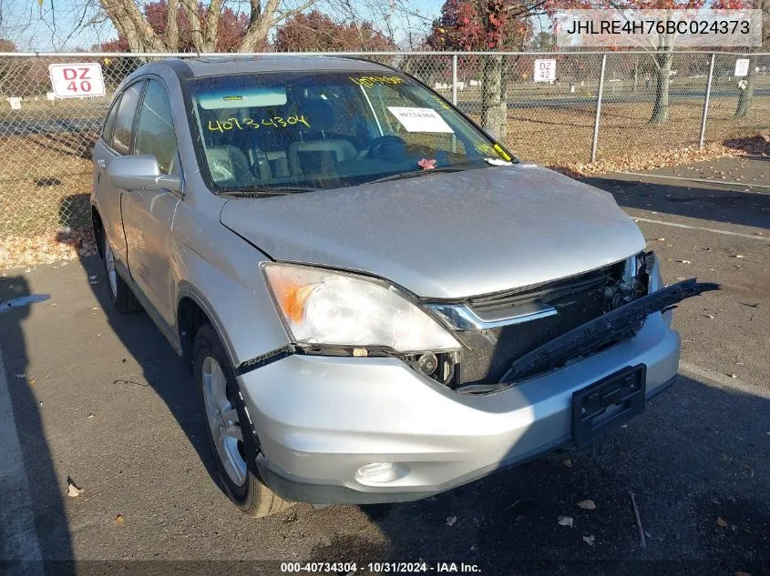 2011 Honda Cr-V Ex-L VIN: JHLRE4H76BC024373 Lot: 40734304