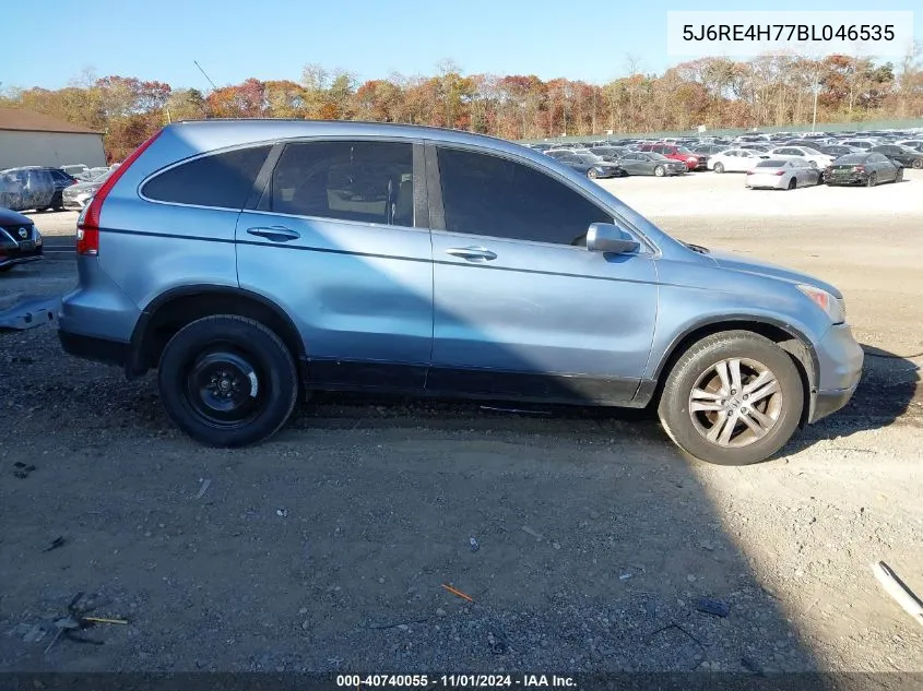 2011 Honda Cr-V Ex-L VIN: 5J6RE4H77BL046535 Lot: 40740055