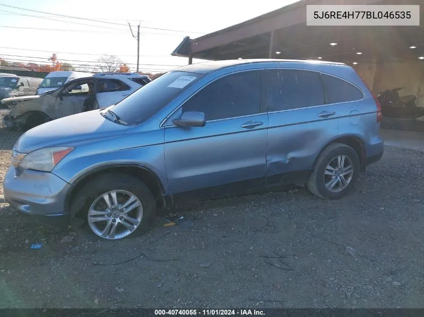 2011 Honda Cr-V Ex-L VIN: 5J6RE4H77BL046535 Lot: 40740055