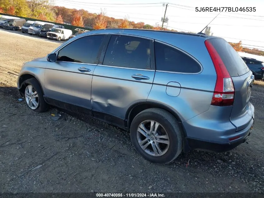 2011 Honda Cr-V Ex-L VIN: 5J6RE4H77BL046535 Lot: 40740055