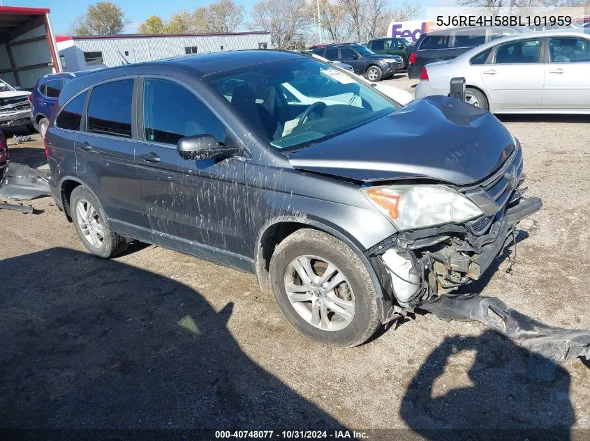 2011 Honda Cr-V Ex VIN: 5J6RE4H58BL101959 Lot: 40748077