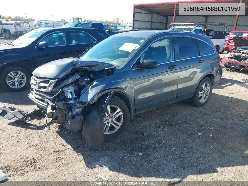 2011 Honda Cr-V Ex VIN: 5J6RE4H58BL101959 Lot: 40748077