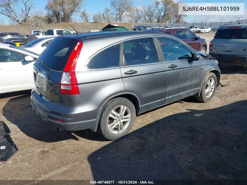 2011 Honda Cr-V Ex VIN: 5J6RE4H58BL101959 Lot: 40748077