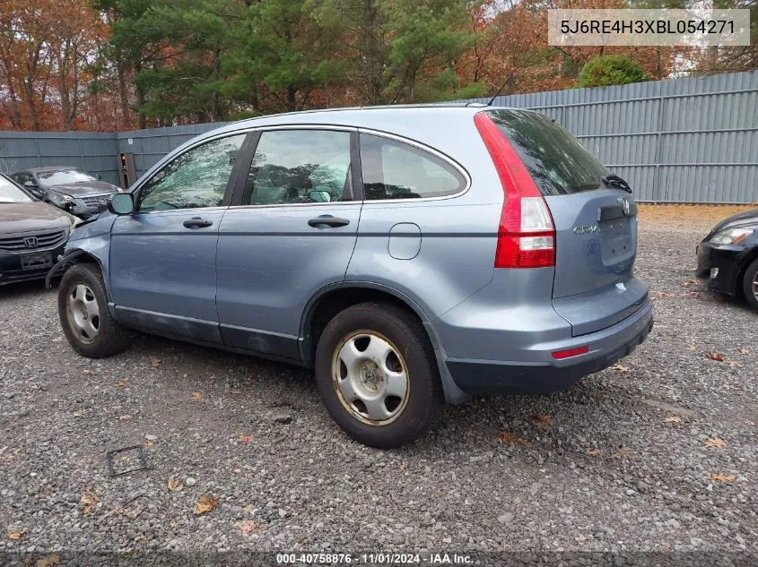 2011 Honda Cr-V Lx VIN: 5J6RE4H3XBL054271 Lot: 40758876