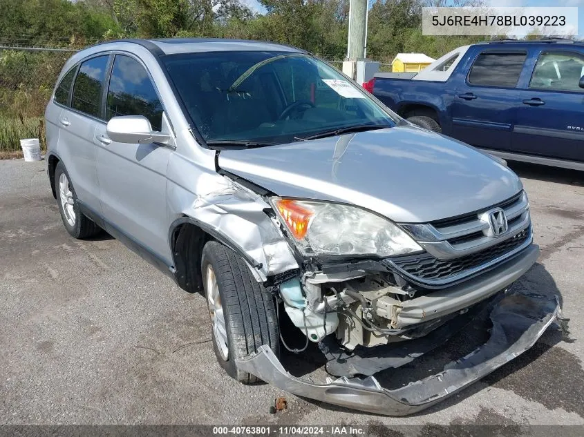 2011 Honda Cr-V Ex-L VIN: 5J6RE4H78BL039223 Lot: 40763801