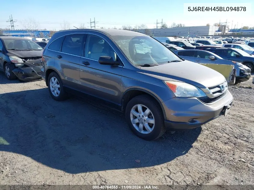 2011 Honda Cr-V Se VIN: 5J6RE4H45BL094878 Lot: 40764555