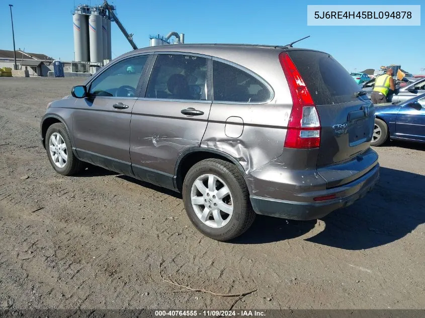 2011 Honda Cr-V Se VIN: 5J6RE4H45BL094878 Lot: 40764555