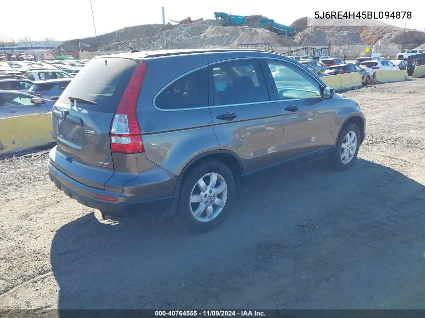 2011 Honda Cr-V Se VIN: 5J6RE4H45BL094878 Lot: 40764555