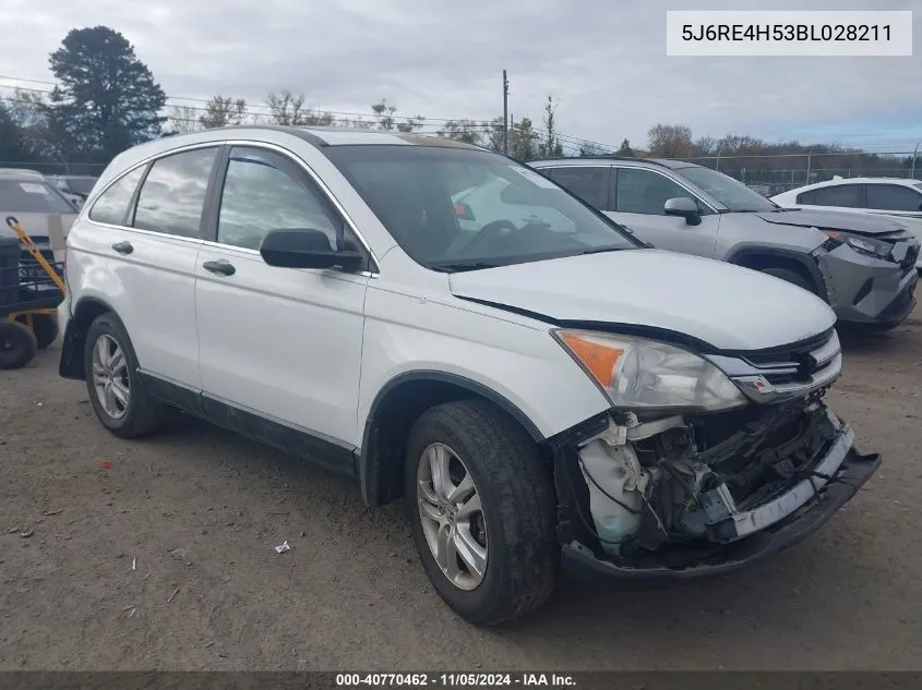 2011 Honda Cr-V Ex VIN: 5J6RE4H53BL028211 Lot: 40770462