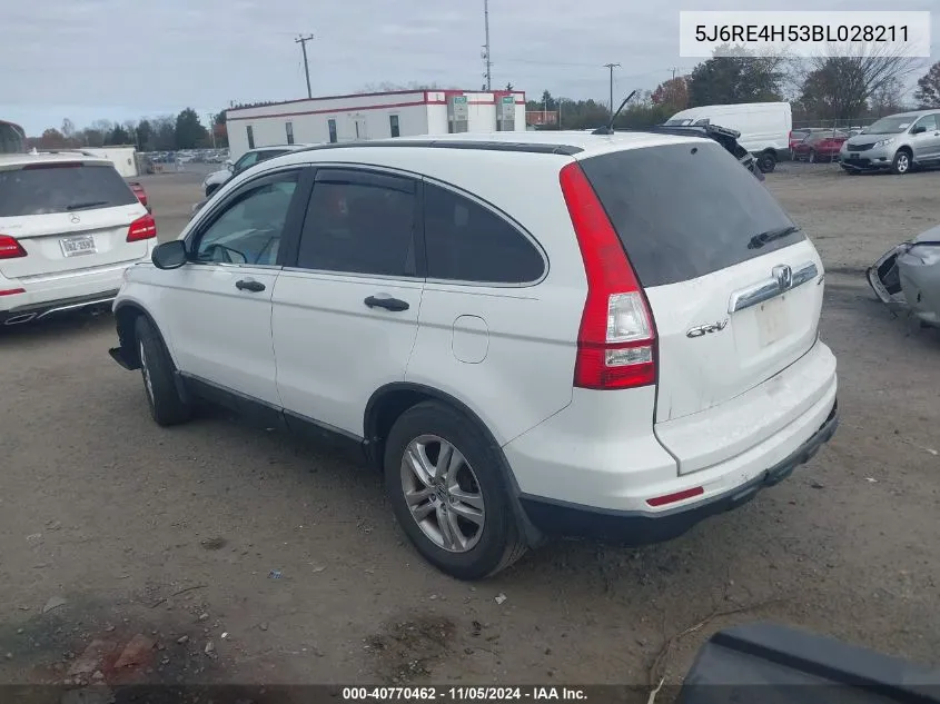 2011 Honda Cr-V Ex VIN: 5J6RE4H53BL028211 Lot: 40770462