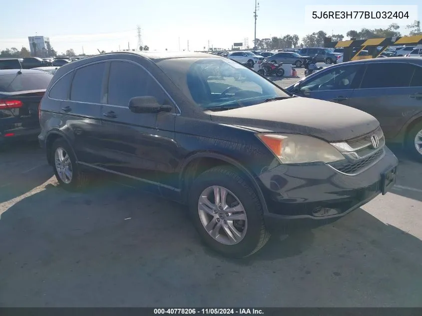 2011 Honda Cr-V Ex-L VIN: 5J6RE3H77BL032404 Lot: 40778206