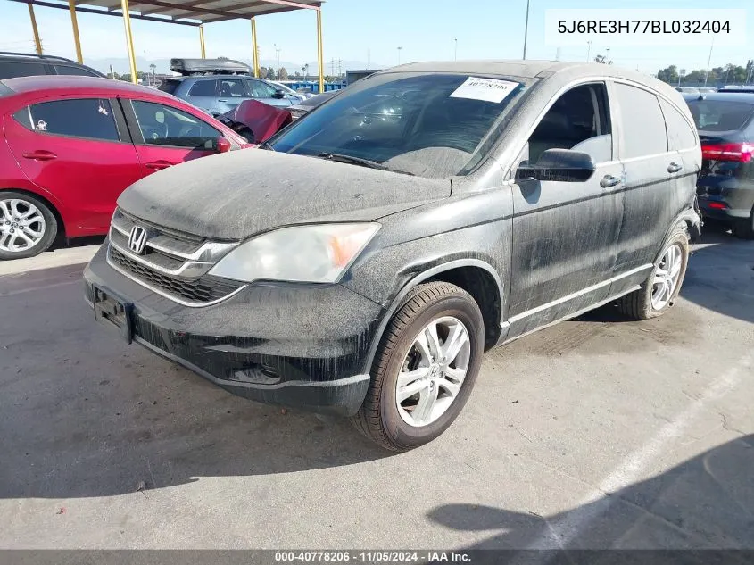 2011 Honda Cr-V Ex-L VIN: 5J6RE3H77BL032404 Lot: 40778206