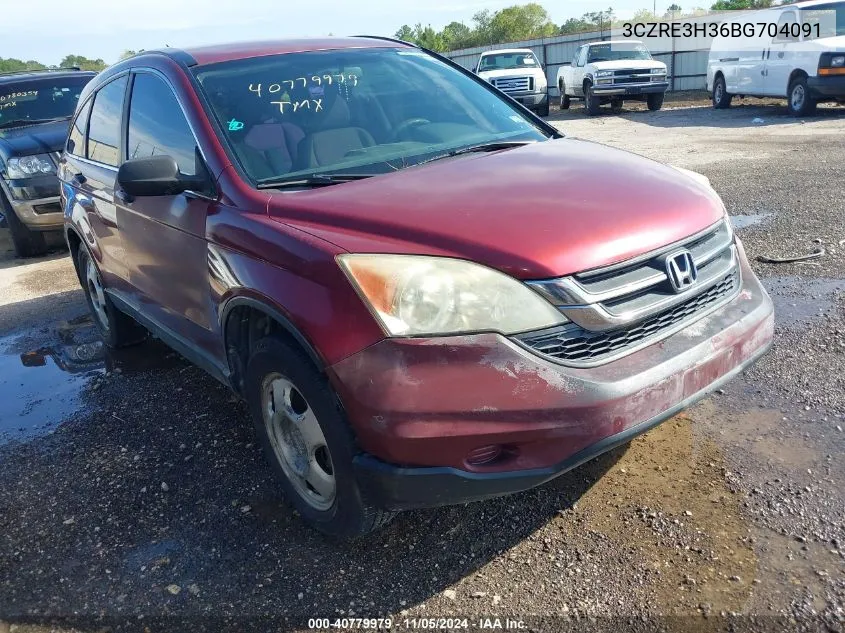 2011 Honda Cr-V Lx VIN: 3CZRE3H36BG704091 Lot: 40779979