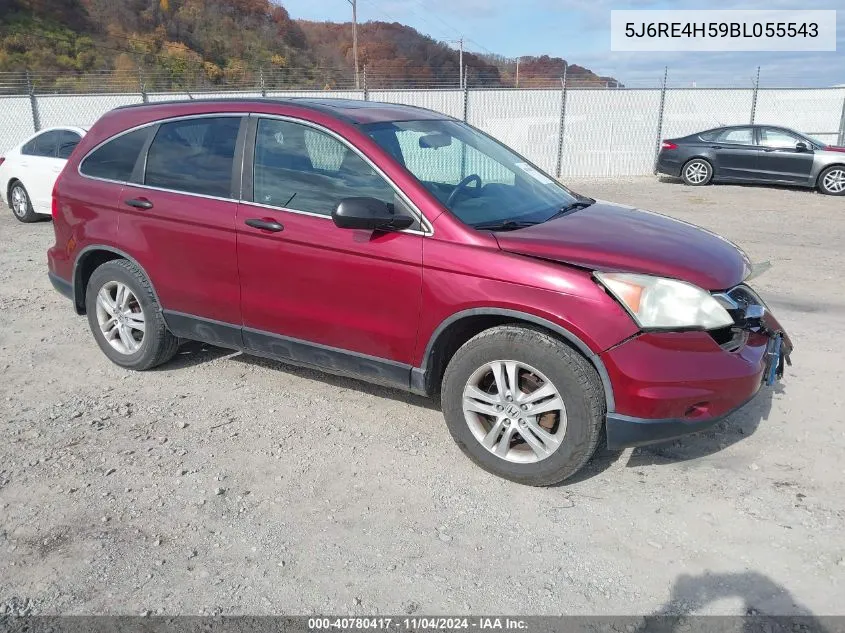 2011 Honda Cr-V Ex VIN: 5J6RE4H59BL055543 Lot: 40780417