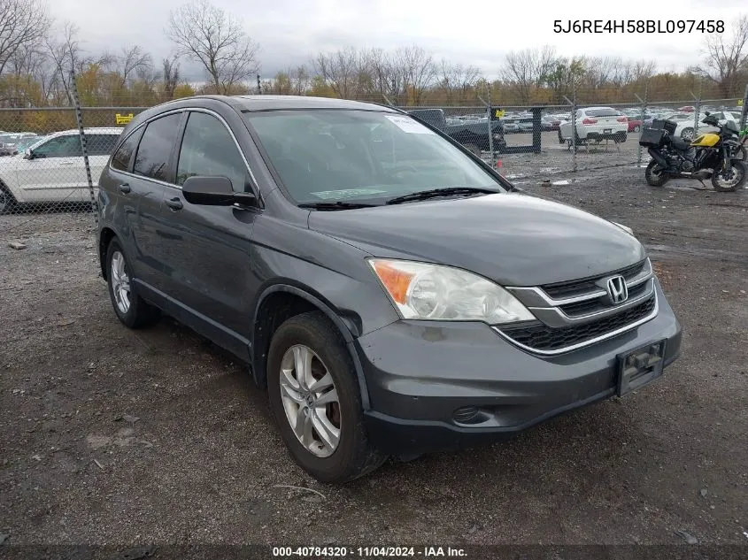 2011 Honda Cr-V Ex VIN: 5J6RE4H58BL097458 Lot: 40784320