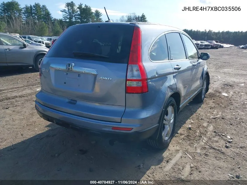 2011 Honda Cr-V Ex-L VIN: JHLRE4H7XBC035506 Lot: 40784927