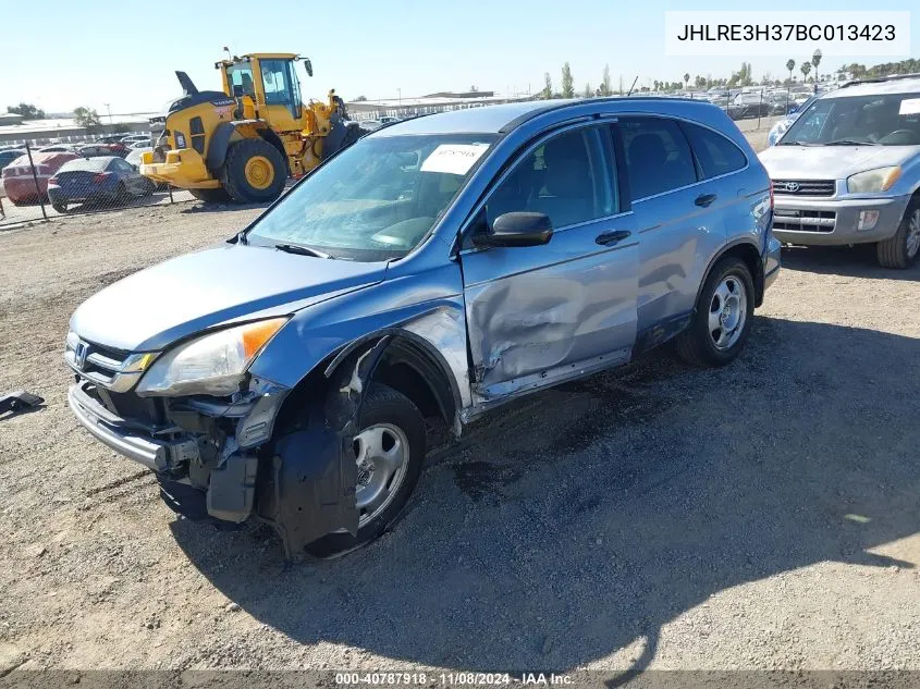 2011 Honda Cr-V Lx VIN: JHLRE3H37BC013423 Lot: 40787918