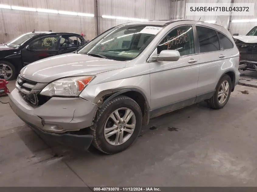 2011 Honda Cr-V Ex-L VIN: 5J6RE4H71BL043372 Lot: 40793070