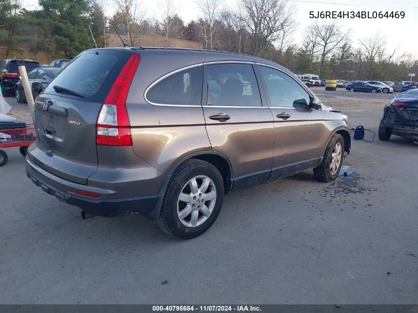 2011 Honda Cr-V Lx VIN: 5J6RE4H34BL064469 Lot: 40795684