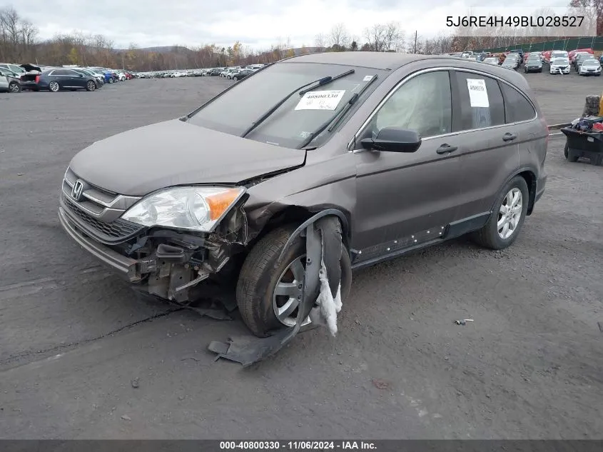 2011 Honda Cr-V Se VIN: 5J6RE4H49BL028527 Lot: 40800330