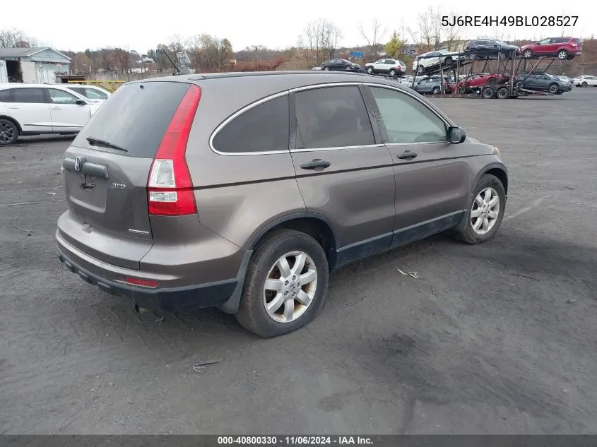 2011 Honda Cr-V Se VIN: 5J6RE4H49BL028527 Lot: 40800330